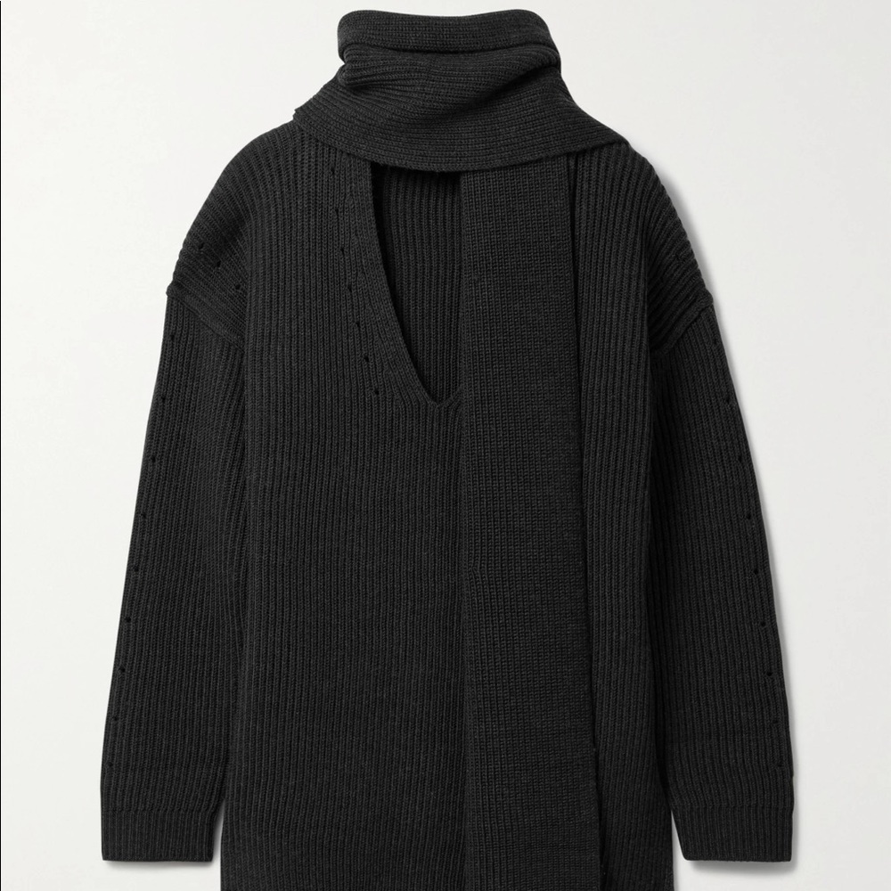 Proenza Schouler WL - Oversized V Neck Sweater + Detachable Scarf